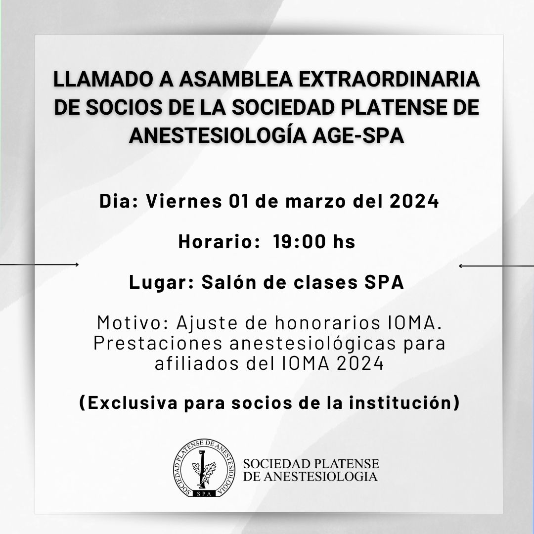 01/03/24 – Llamado a asamblea extraordinaria de socios de la SPA